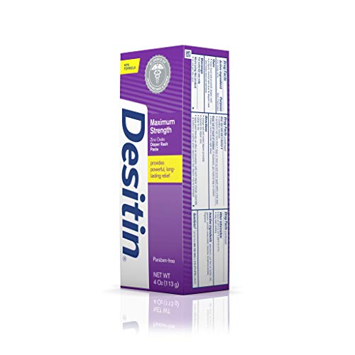 Desitin Maximum Strength Baby Diaper Rash Cream for Relief & Prevention with 40% Zinc Oxide, Original, 4 Oz