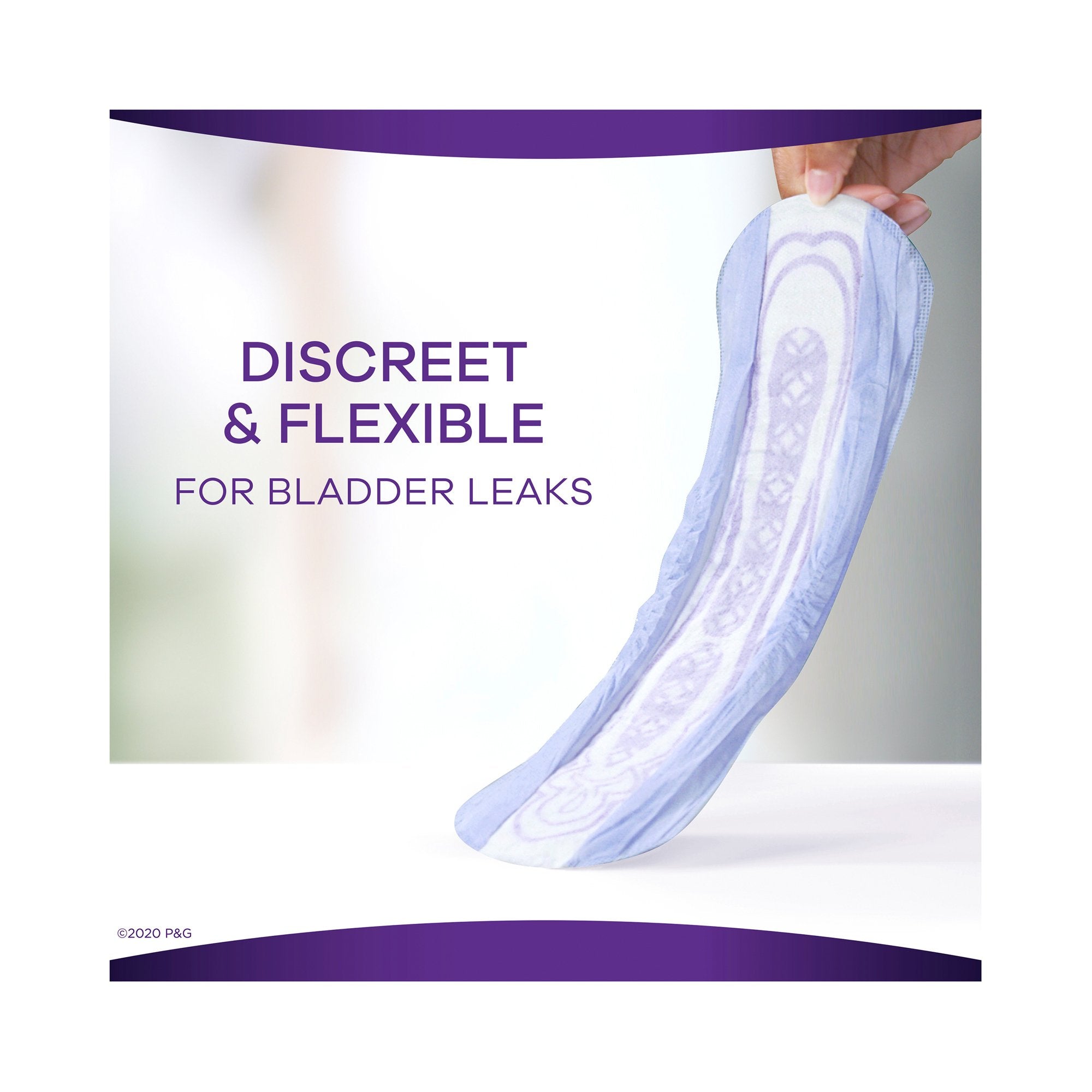 Bladder Control Pad Always Discreet Maxi 13-1/2 Inch Length Heavy Absorbency DualLock Core One Size Fits Most