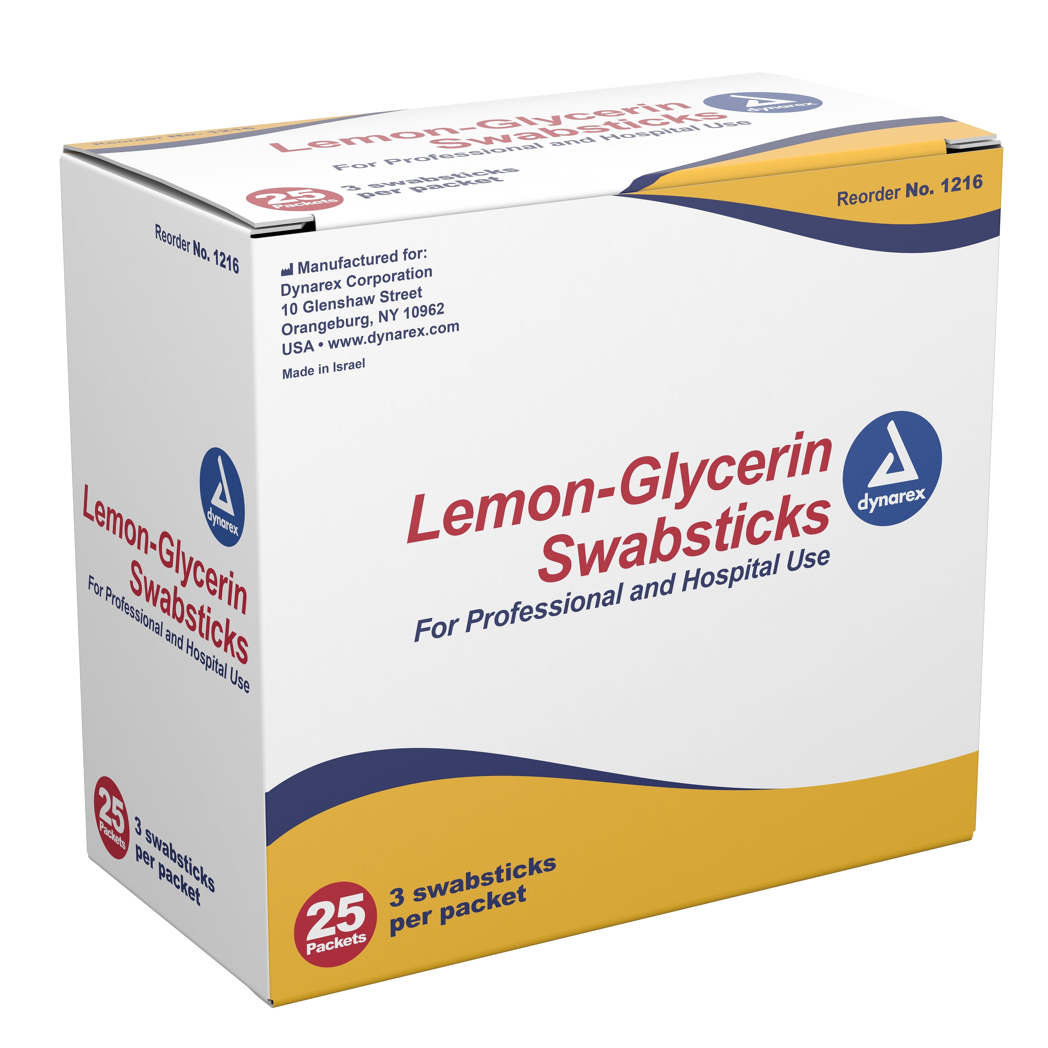 Oral Swabstick Dynarex Foam Tip Lemon Glycerin