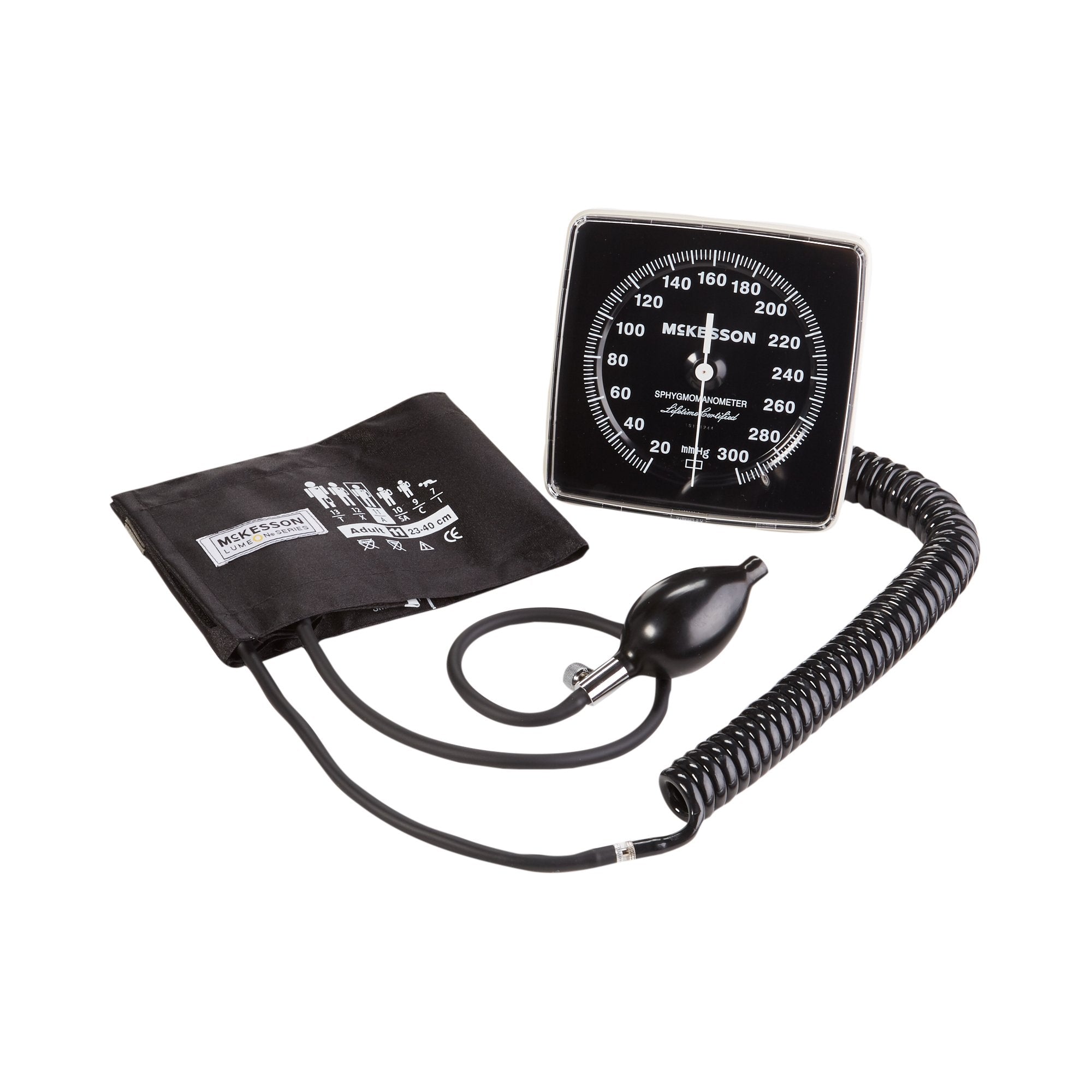 Aneroid Sphygmomanometer Unit McKesson LUMEON Adult Cuff Nylon Cuff 23 - 40 cm Wall Mount