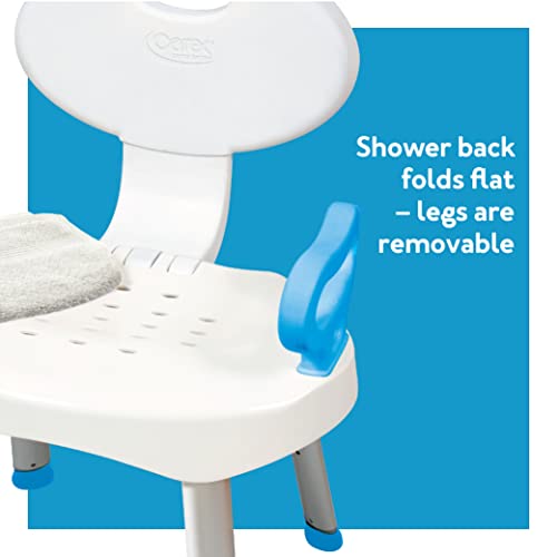 Carex E-Z Bath and Shower Seat with Handles - Shower Chair with Back for Elderly, Seniors, Handicap - Sturdy Frame - Supports Up to 300 Pounds