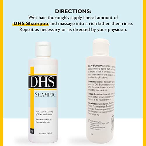 DHS Regular Shampoo 8 oz Scalp Shampoo for Daily Hair Cleansing- pH Balanced Shampoo Formula Dissolves Dirt and Oil, Gentle Shampoo Deep Cleans with a Light, Fresh Scent (Pack of 1)
