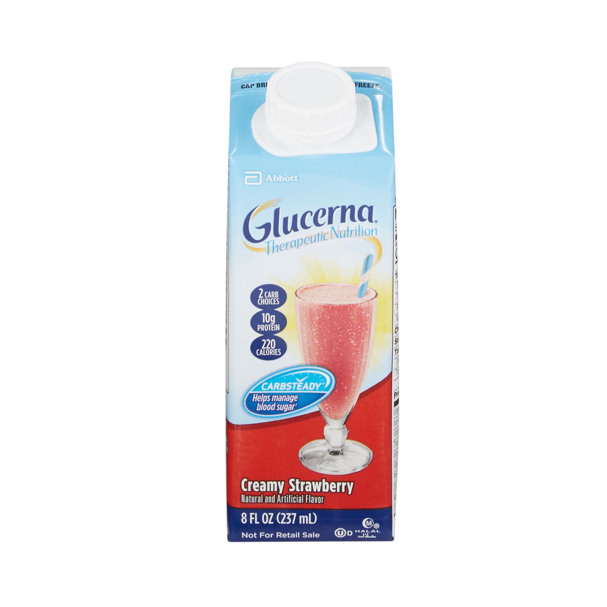 Oral Supplement Glucerna Therapeutic Nutrition Shake Strawberry Flavor Liquid 8 oz. Carton