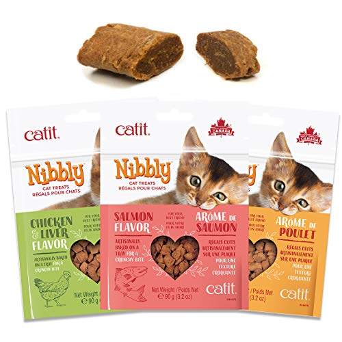 Catit Nibbly Cat Treats, Healthy Baked Treats, Salmon, 3.2 Oz