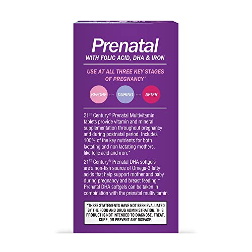 21st Century Prenatal Multivitamin/Mineral + DHA, 2 Bottles, 60 Tablets / 60 Softgels