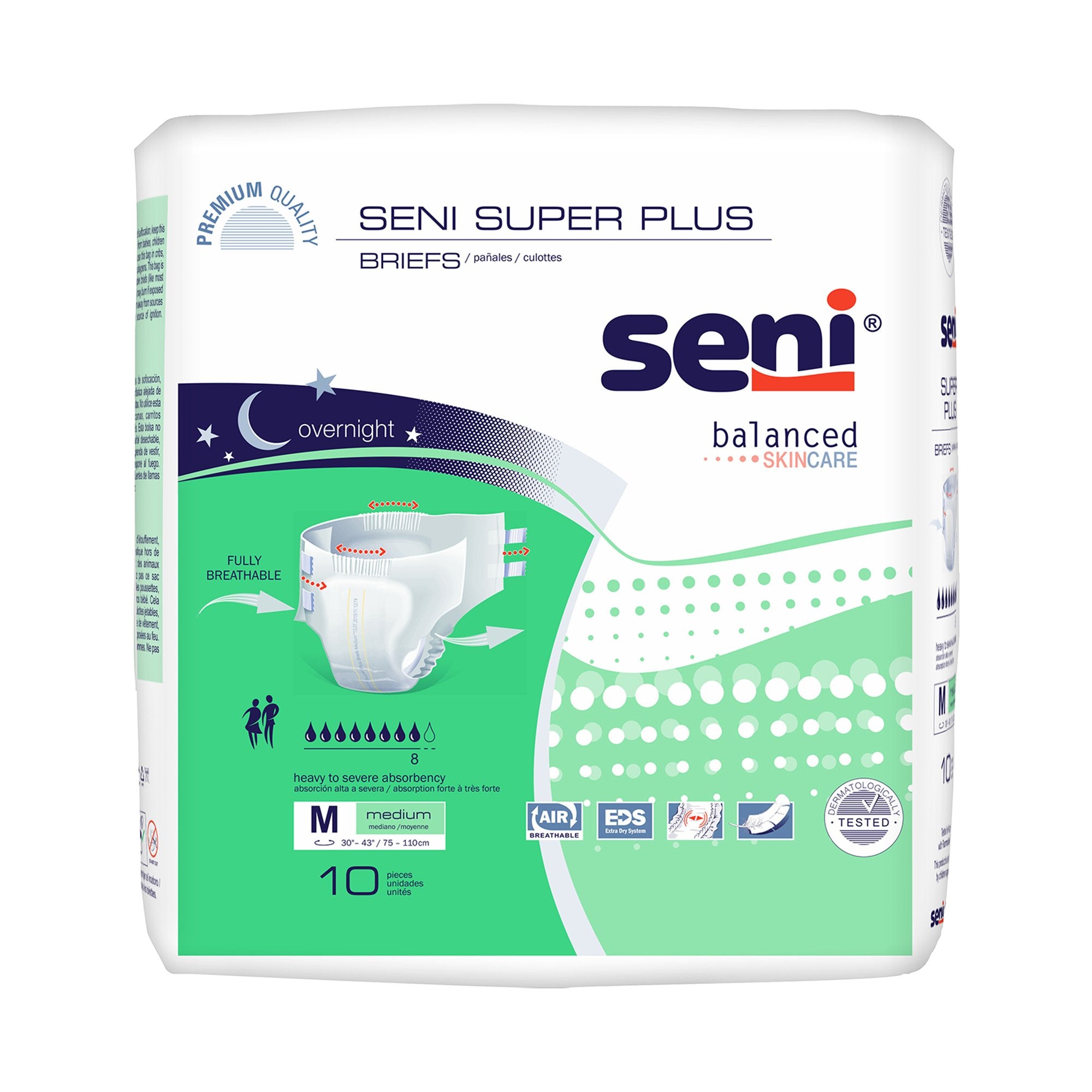 Unisex Adult Incontinence Brief Seni Super Plus Medium Disposable Heavy Absorbency