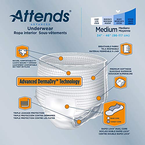 MCK22023101 - Adult Absorbent Underwear Attends Pull On Medium Disposable Heavy Absorbency