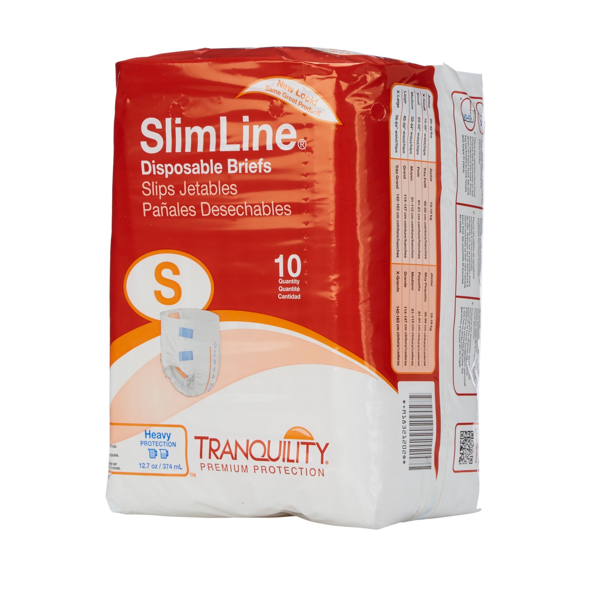 Unisex Adult Incontinence Brief Tranquility Slimline Small Disposable Heavy Absorbency