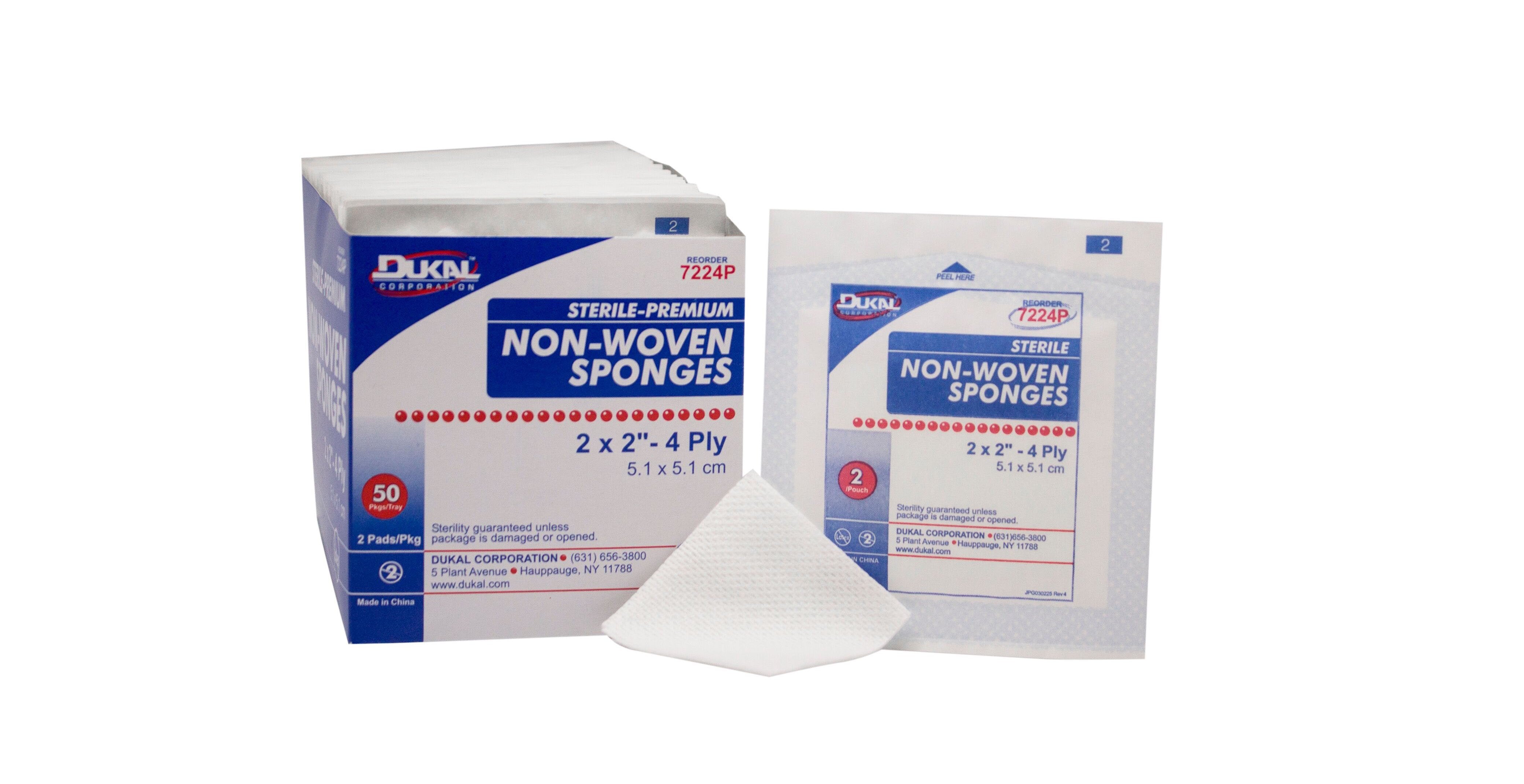 Nonwoven Sponge Clinisorb Polyester / Rayon 4-Ply 2 X 2 Inch Square Sterile