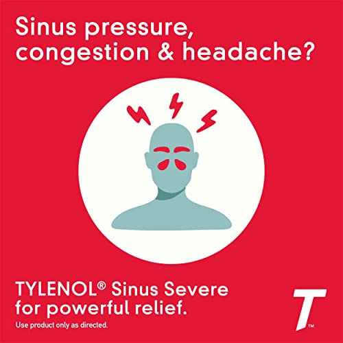 Tylenol Sinus + Headache Non-Drowsy Caplets, Sinus Pressure & Congestion Relief, 24 ct