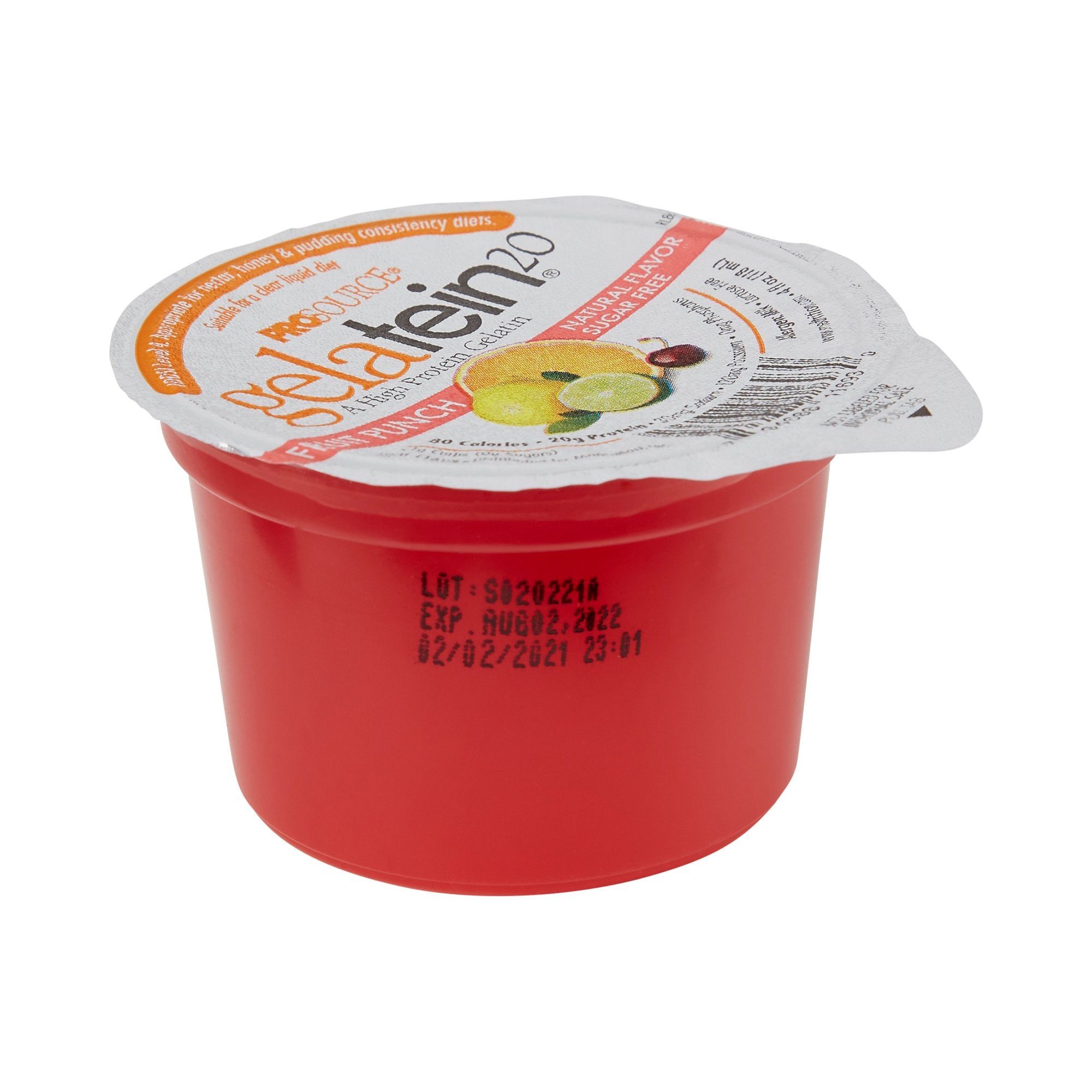 Oral Supplement Gelatein Fruit Punch Flavor Gel 4 oz. Cup