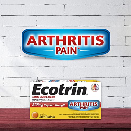 Ecotrin Regular Strength Aspirin, Arthritis Pain Relief, 325mg Regular Strength, 125 Safety Coated Tablets