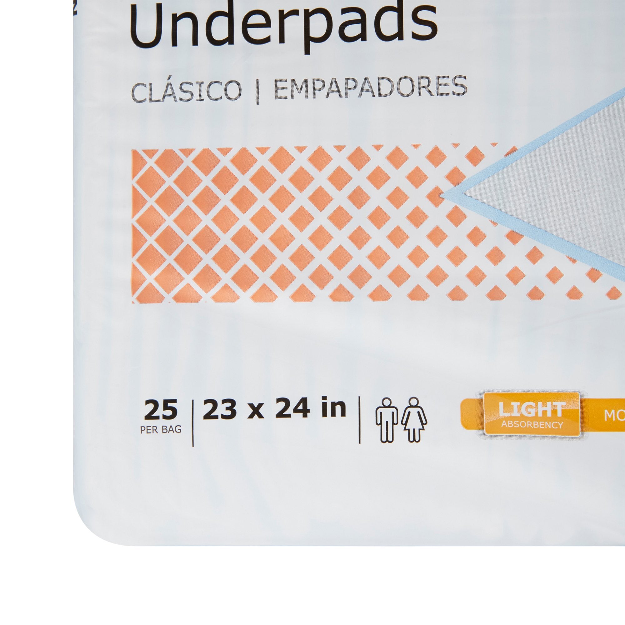Disposable Underpad McKesson Classic Plus 23 X 24 Inch Fluff / Polymer Light Absorbency