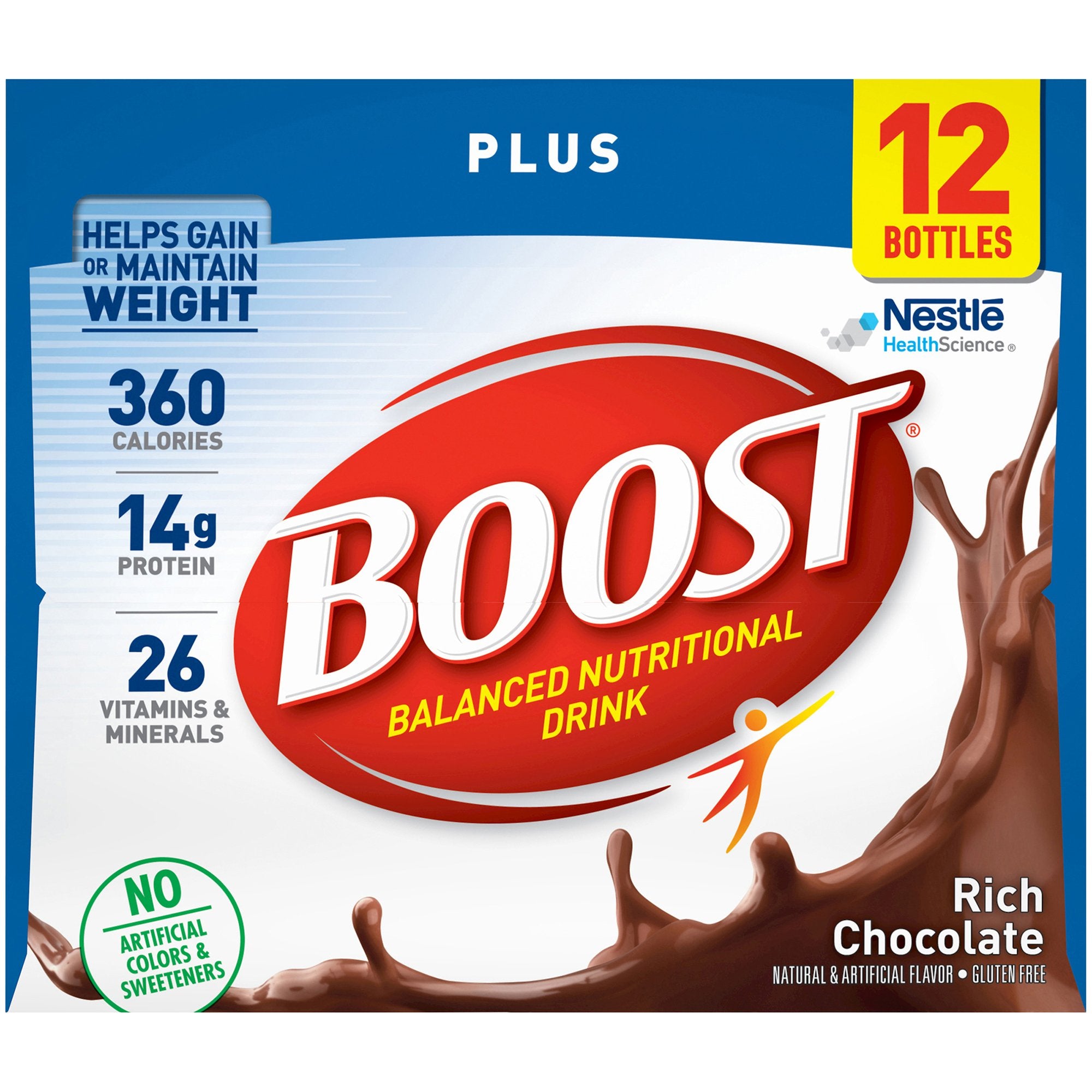 Oral Supplement Boost Plus Rich Chocolate Flavor Liquid 8 oz. Bottle