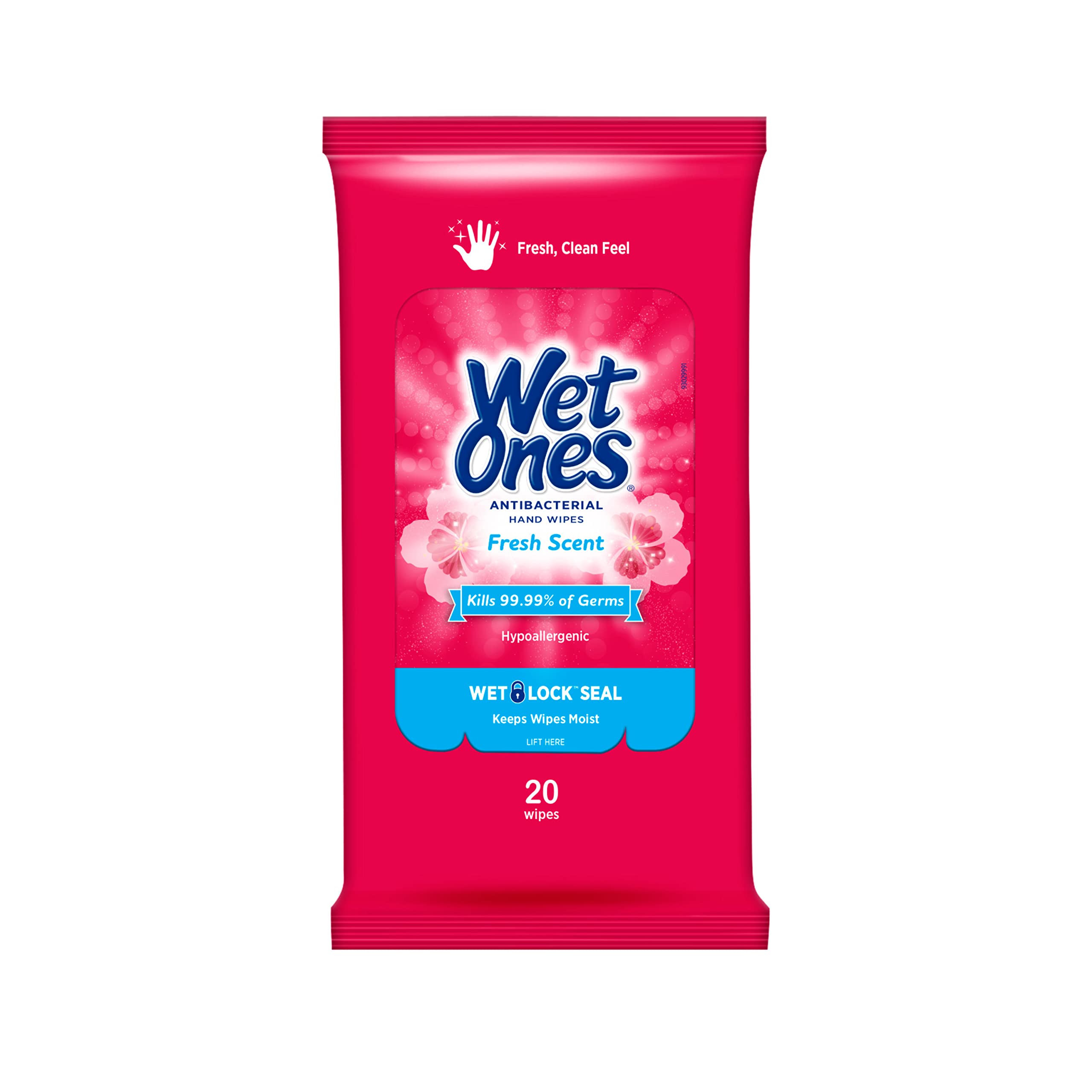 Wet Ones Antibacterial Hand Wipes, Fresh Scent, 20 Count (Pack of 1)