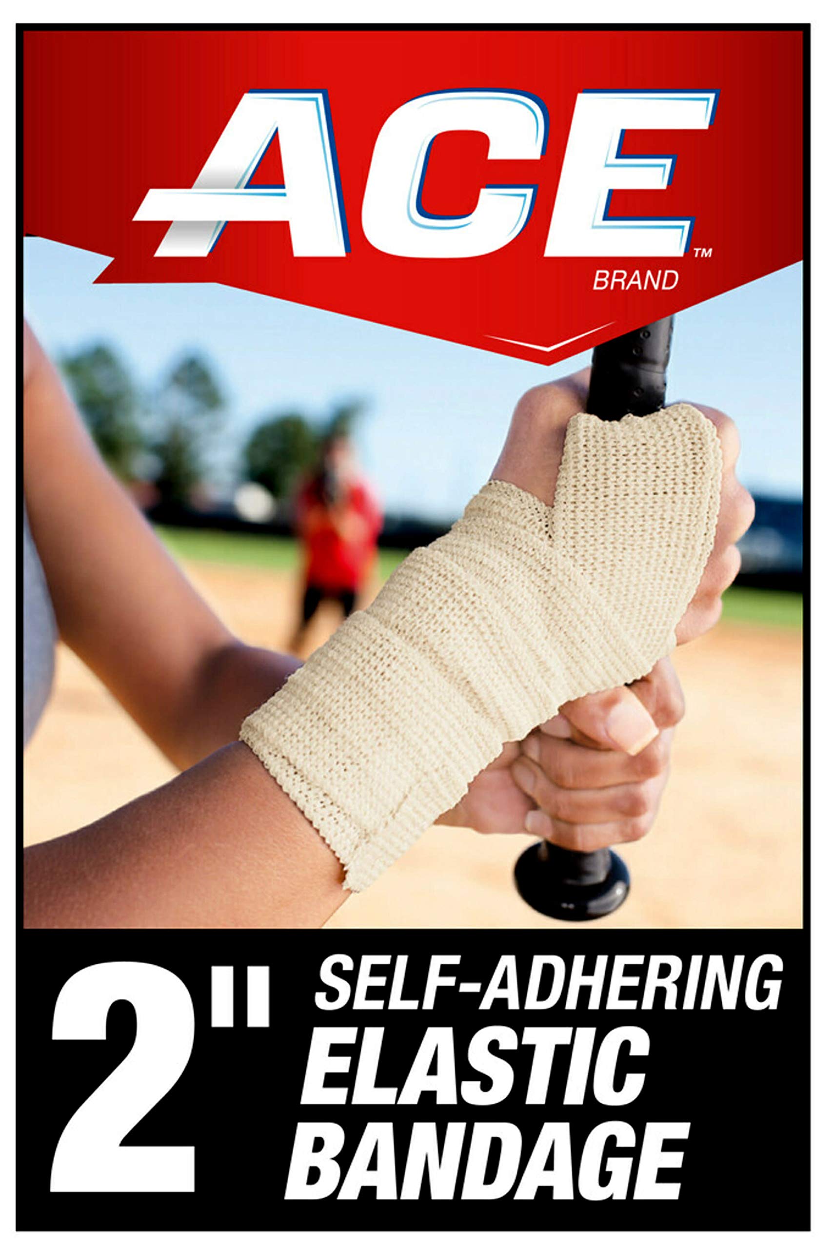 ACE 2" Self-Adhering Elastic Bandage Wrap, White