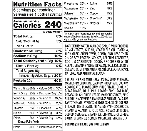 Boost High Protein Balanced Nutritional Drink, Rich Chocolate, For Muscle Health & Energy, Ready-to-Drink Bottles, 6-8 FL OZ Bottles/Pack (Pack of 1)