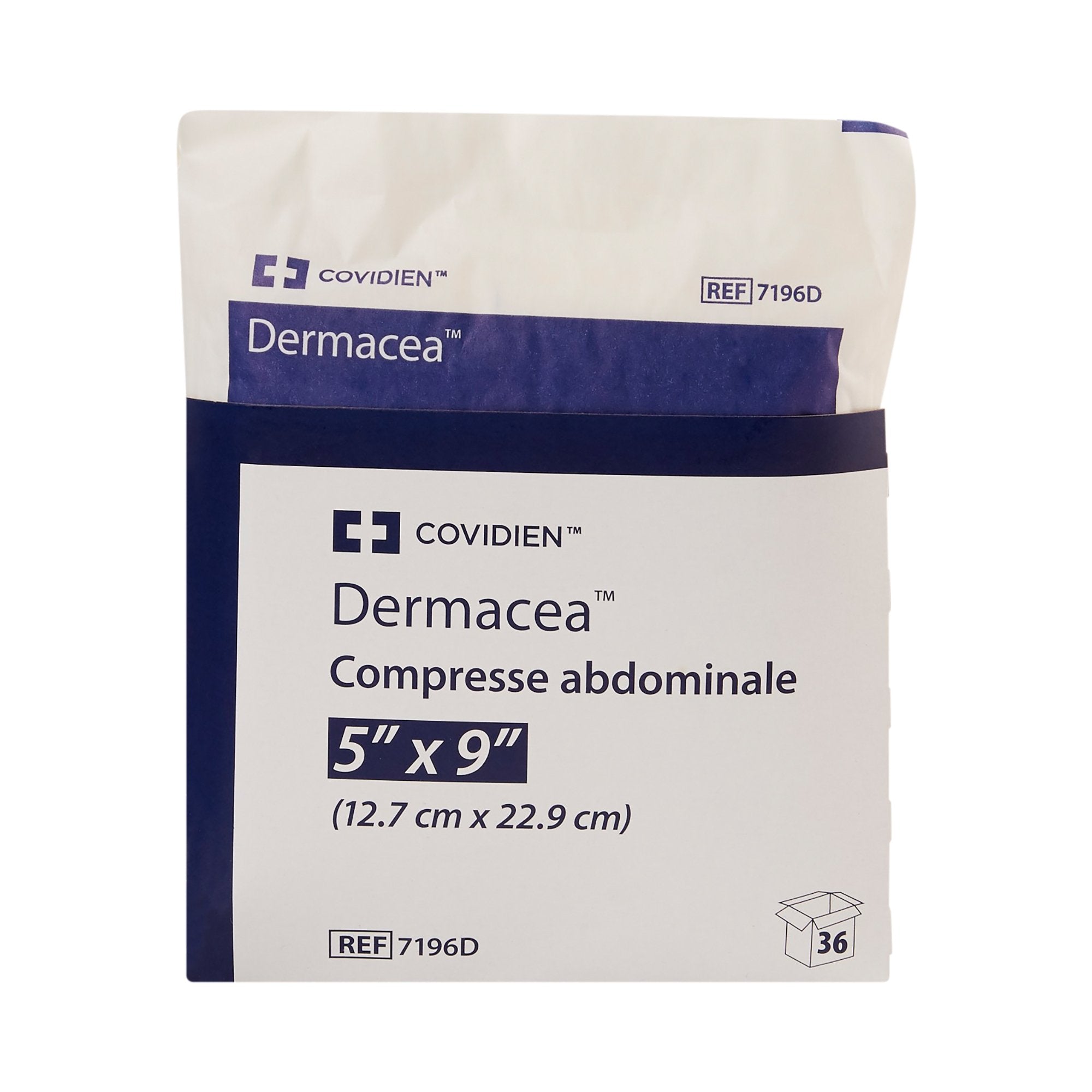 Abdominal Pad Dermacea Nonwoven Fluff 5 X 9 Inch Rectangle Sterile