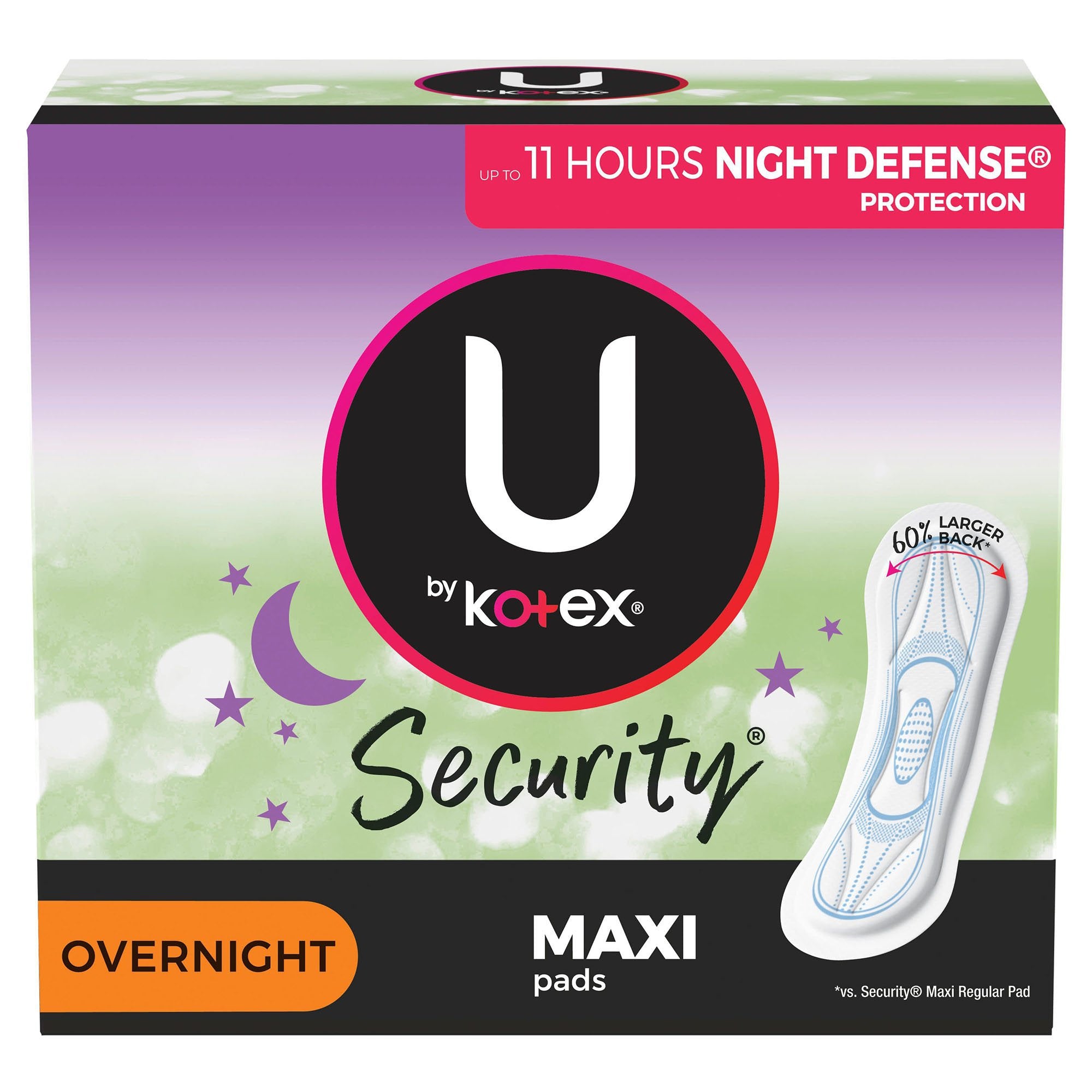 Feminine Pad U by Kotex Security Maxi / Overnight Heavy Absorbency
