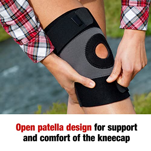 ACE Fitted Compression Knee Support Helps Stabilize Patella Injuries, Medium, Black/Gray, 1/Pack
