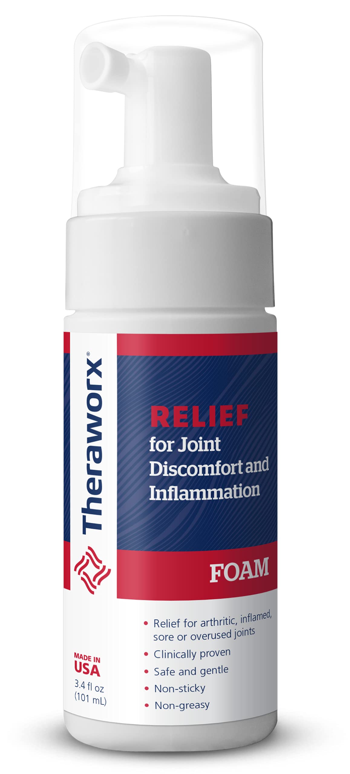 THERAWORX RELIEF Joint Discomfort & Inflammation Foam for Joints in The Knees and Hands - 3.4 oz - 1 Count