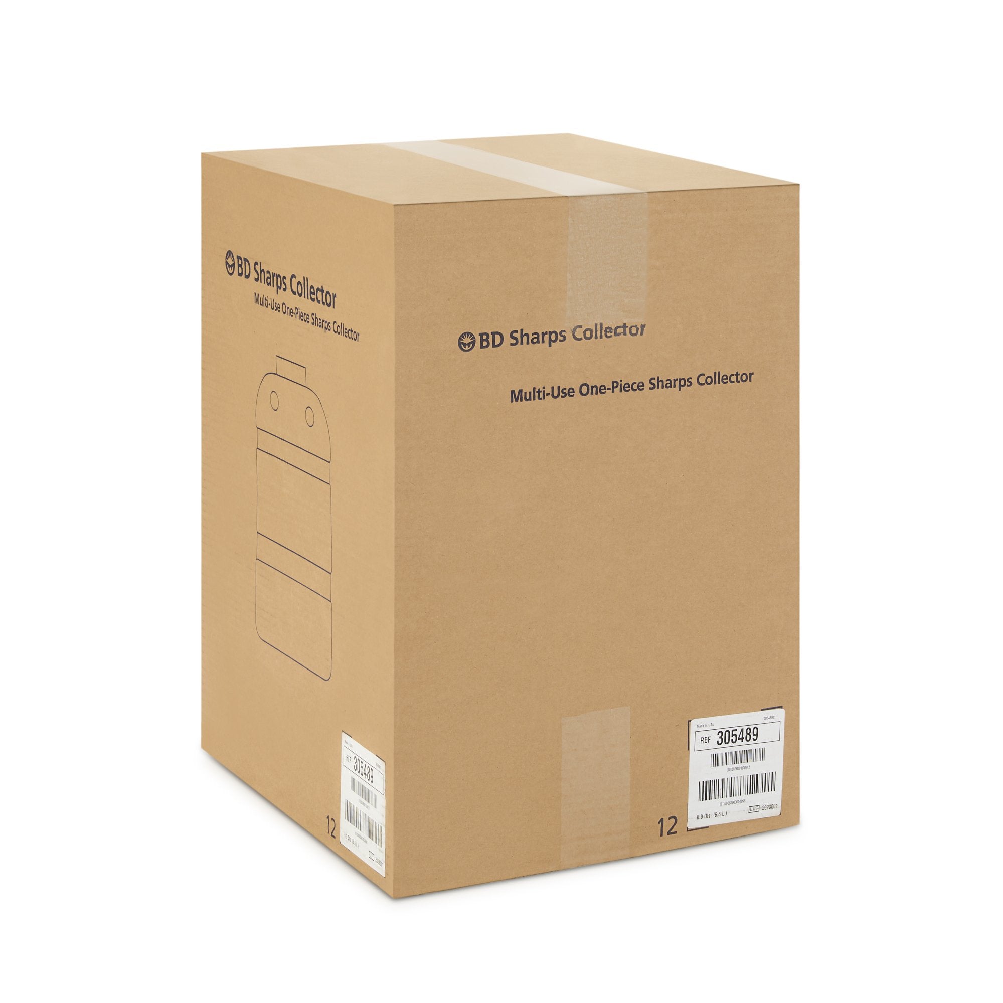 Sharps Container BD Red Base 11-1/2 H X 9-2/5 W X 5-3/10 D Inch Vertical Entry 1.725 Gallon