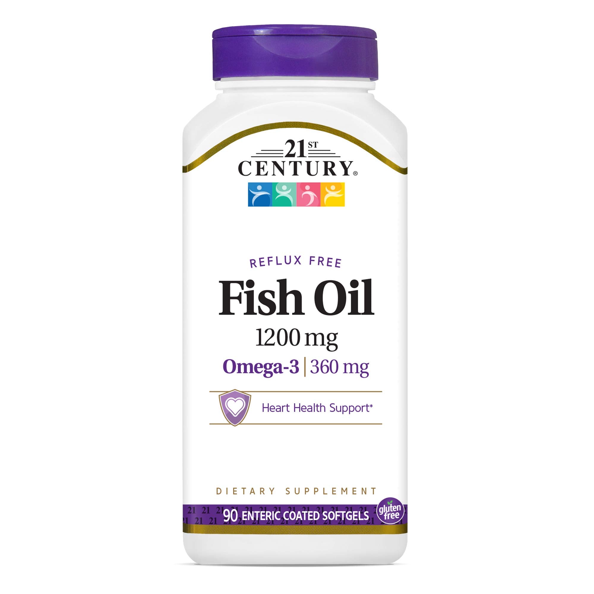 21st Century Fish Oil 1200 mg Enteric Coated Softgels, 90 Count