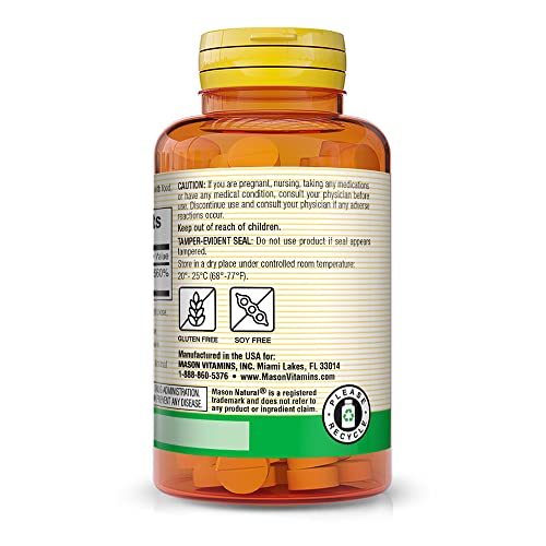 MASON NATURAL Vitamin C 500 mg - Supports Healthy Immune System, Antioxidant and Essential Nutrient, 100 Tablets