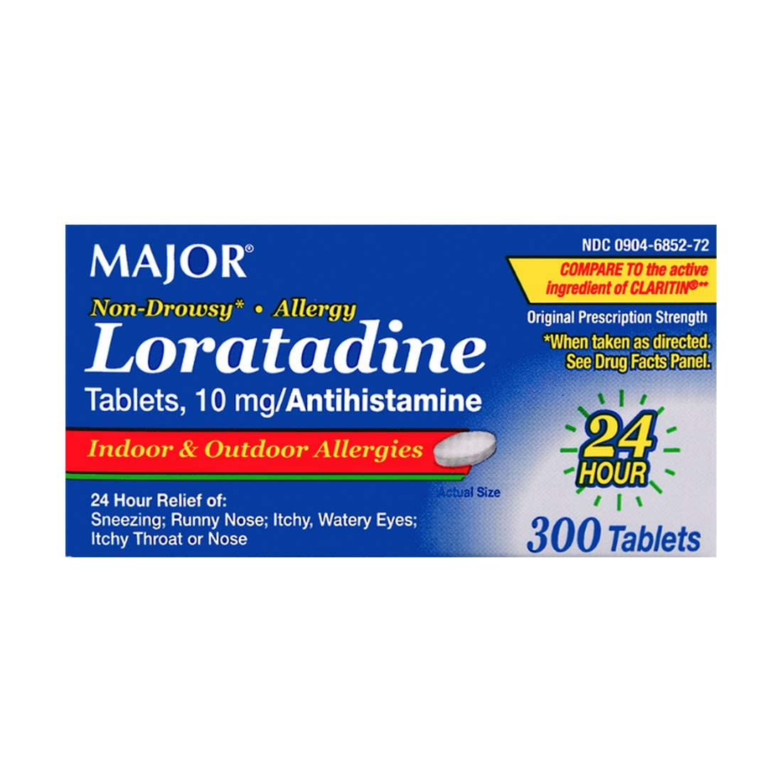 Major Allergy Loratadine 10mg, 300 Tablets