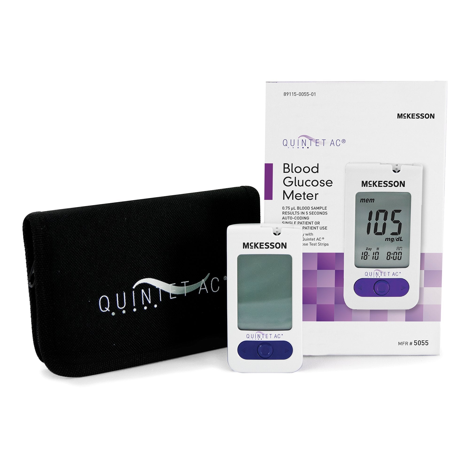 Blood Glucose Meter QUINTET AC 5 Second Results Stores up to 500 Results No Coding Required
