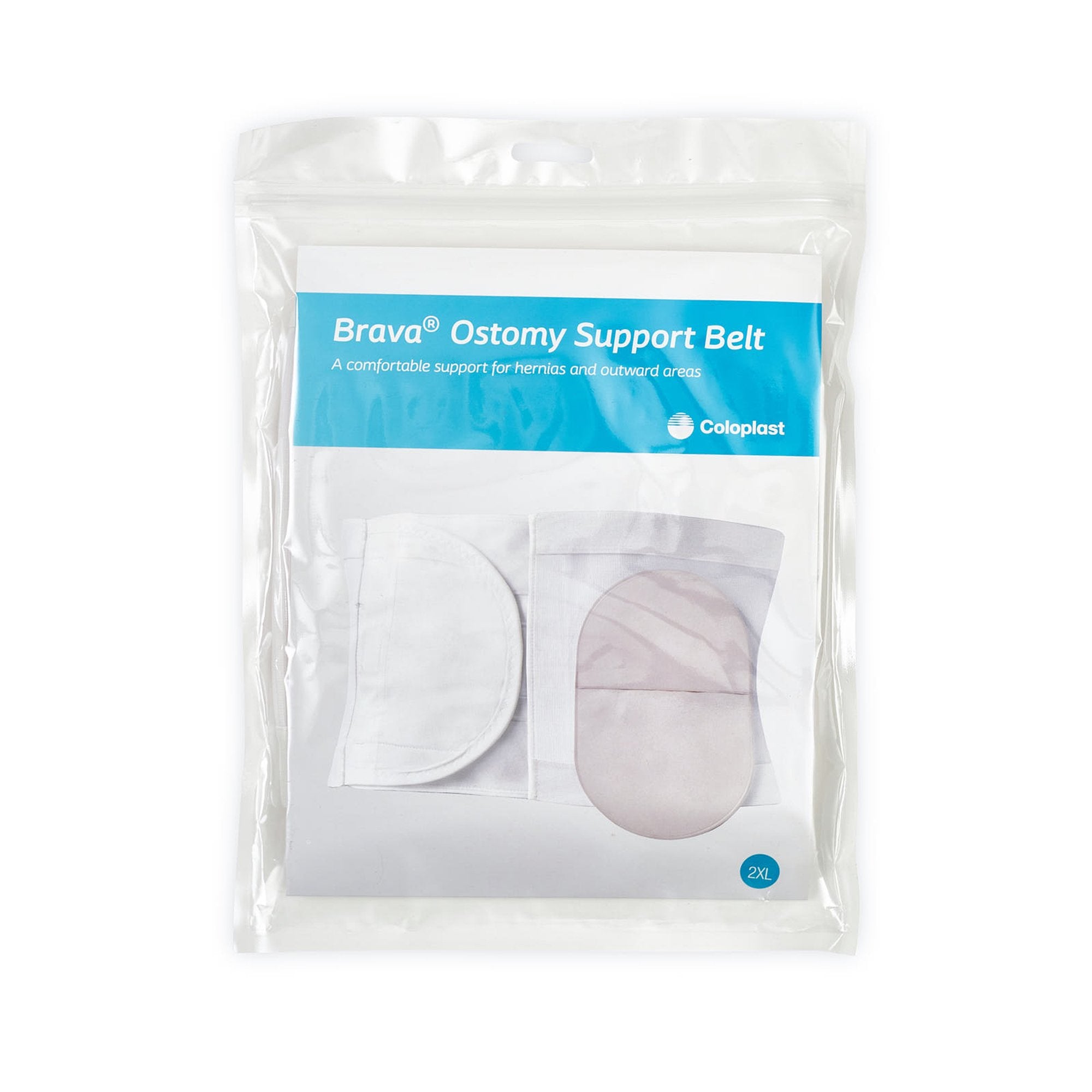 Ostomy Support Belt Brava 2X-Large, 40 to 46 Inch Waist, White