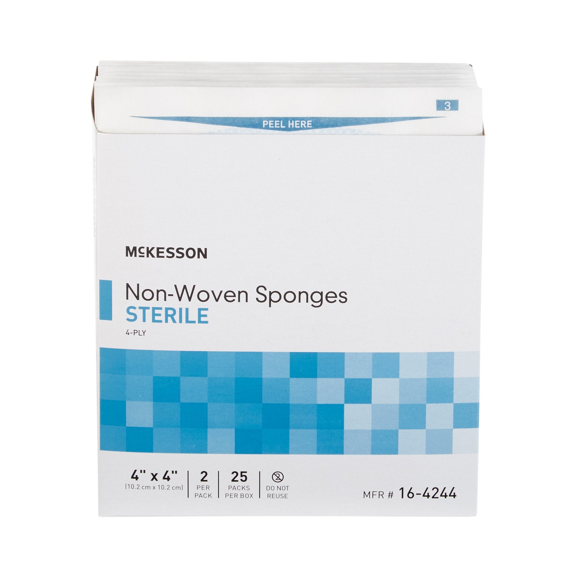 Nonwoven Sponge McKesson Polyester / Rayon 4-Ply 4 X 4 Inch Square Sterile