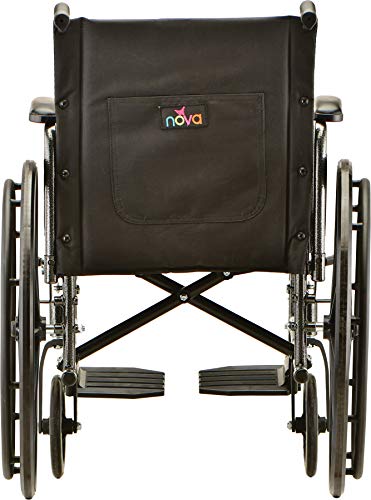 NOVA 20" Steel Wheelchair w/Detachable Desk Arms & Swing Away Footrests