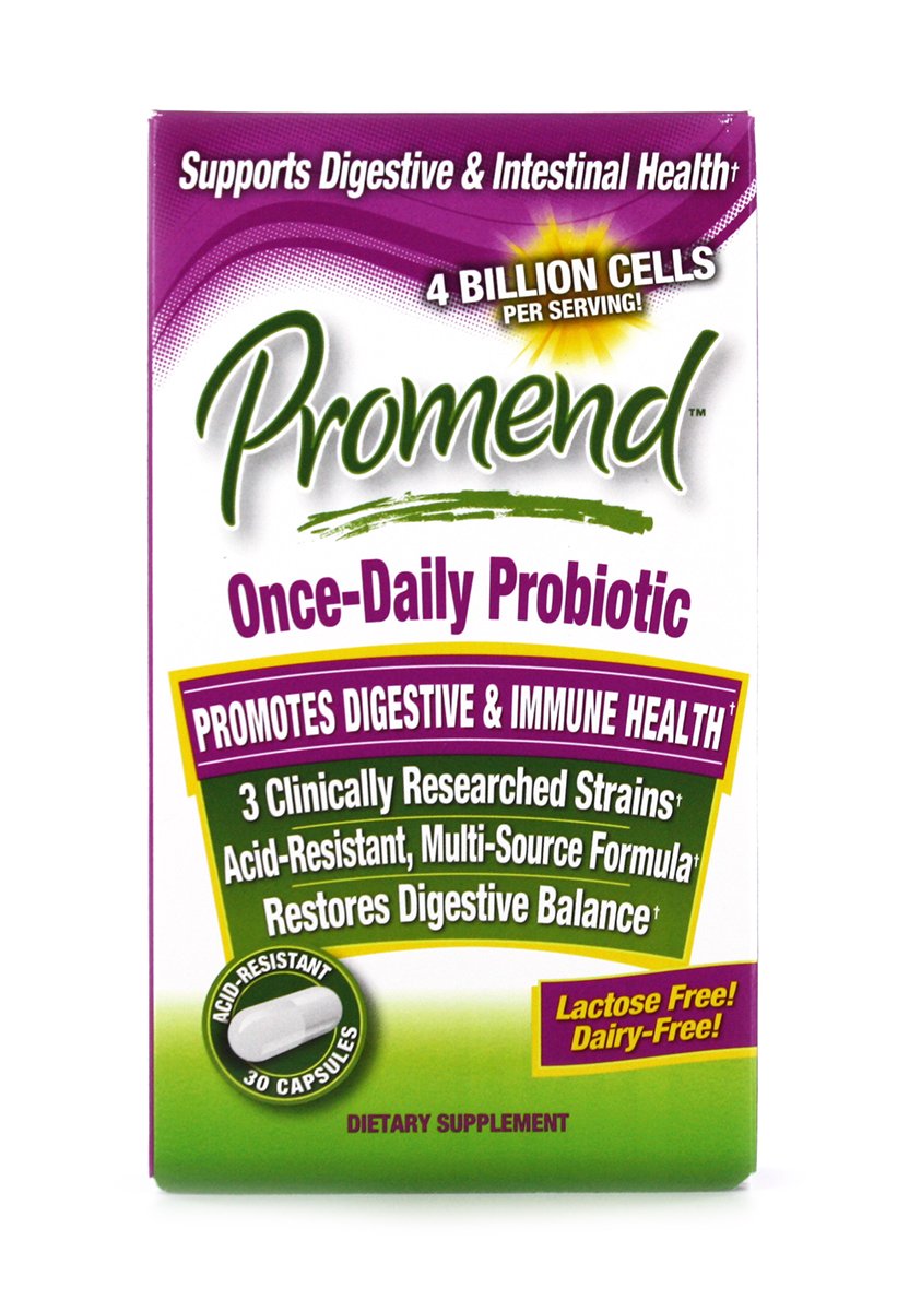 Promend Once Daily Probiotic, Promotes Digestive and Immune Health, Lactose Free, Dairy Free, 30 servings