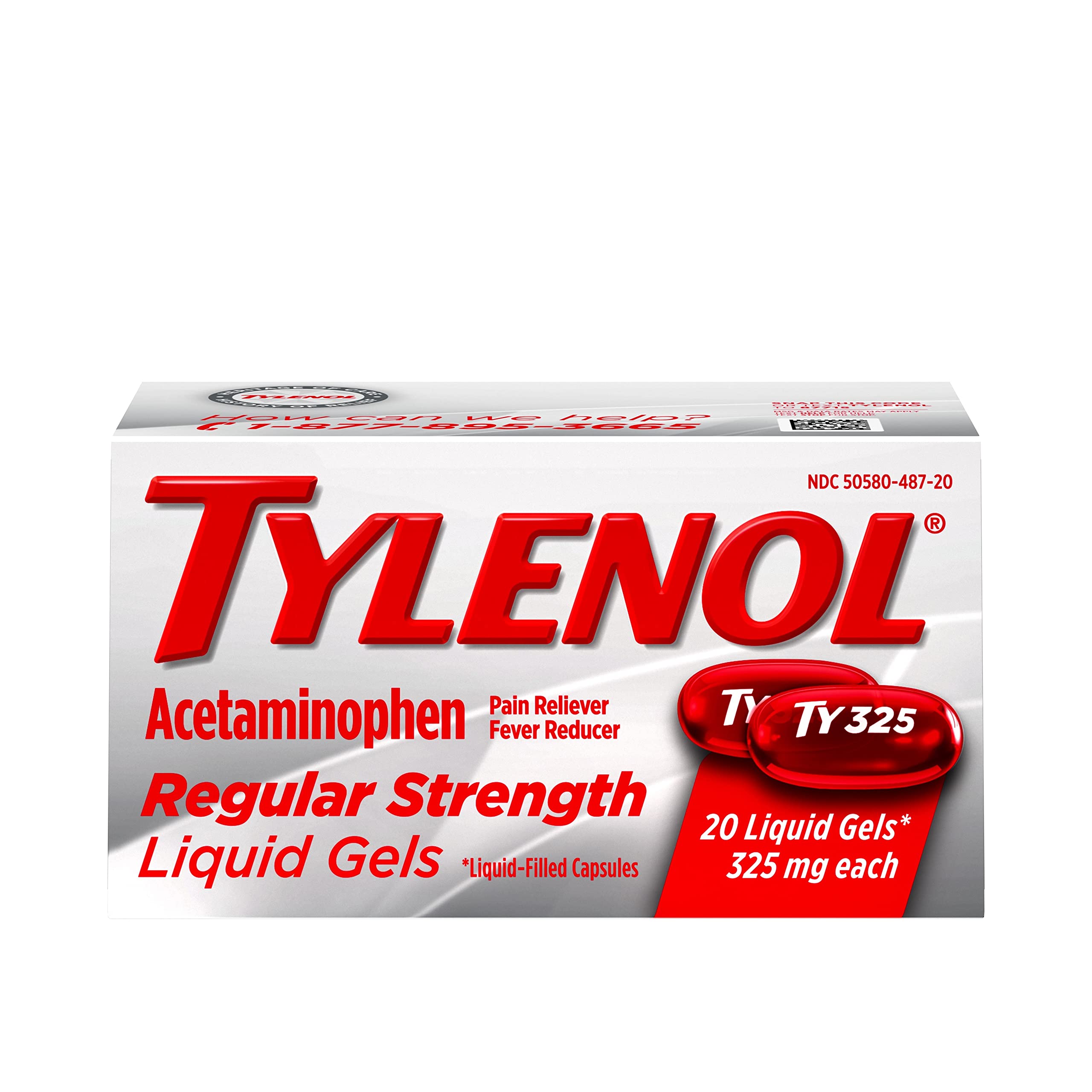 Tylenol Regular Strength Liquid Gels, 20 Count