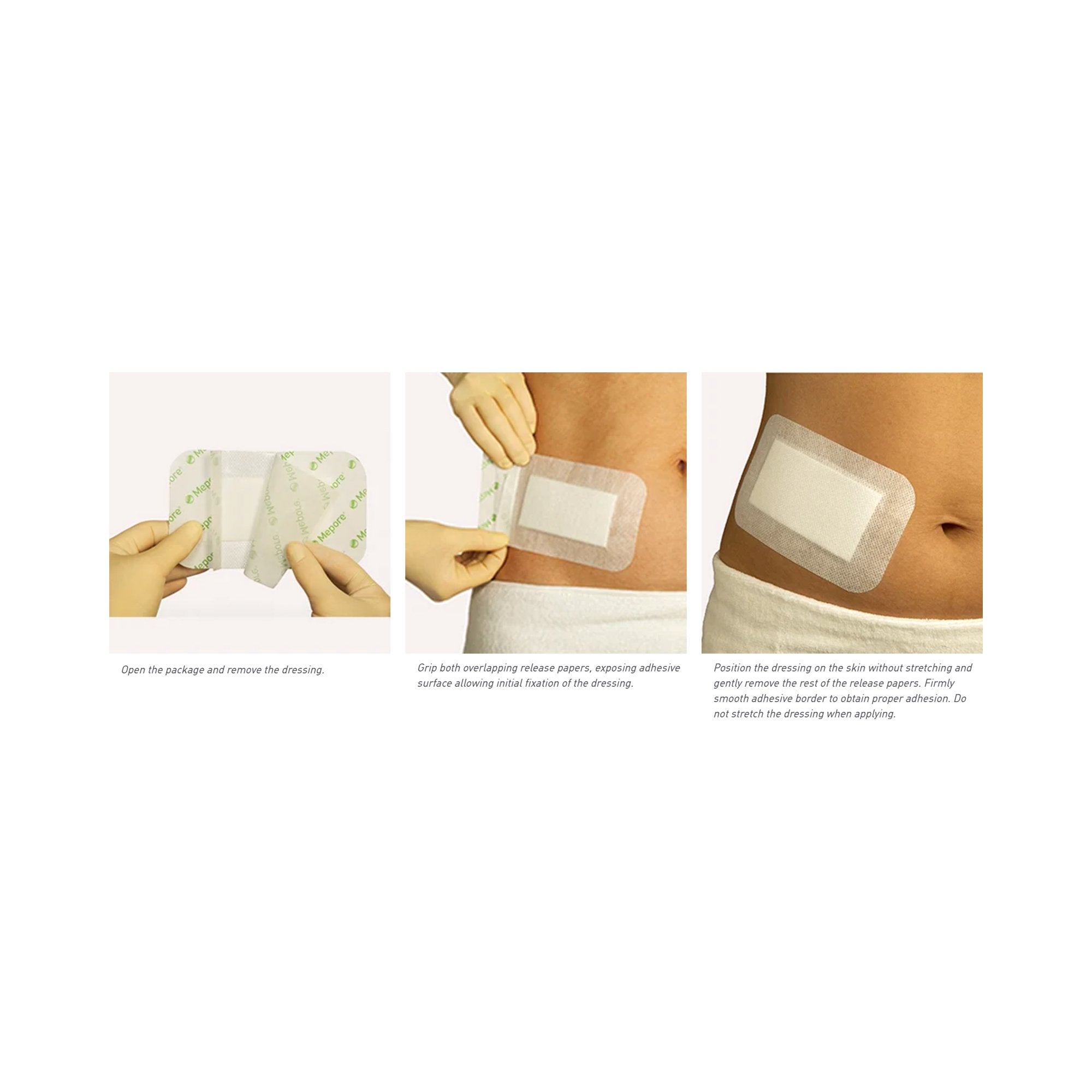 Adhesive Dressing Mepore 3-3/5 X 6 Inch Nonwoven Spunlace Polyester Rectangle White Sterile