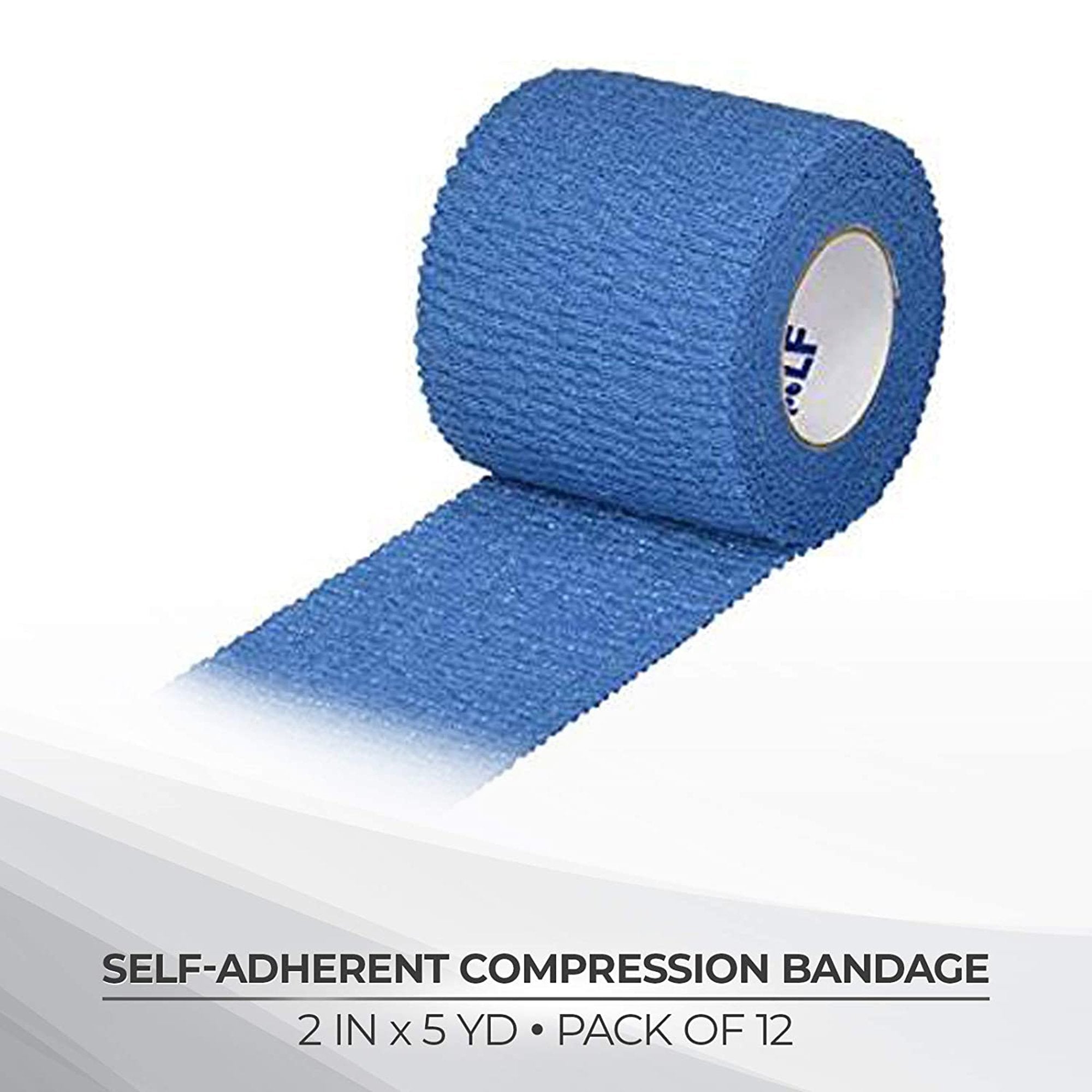 Cohesive Bandage Medi-Rip 2 Inch X 5 Yard Standard Compression Self-adherent Closure Blue NonSterile