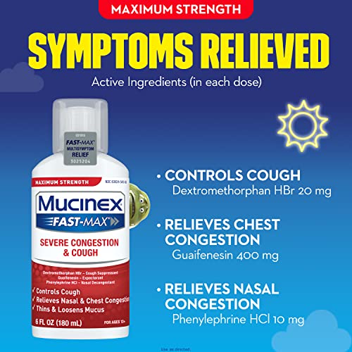 Congestion and Cough Liquid, Mucinex Fast-Max Severe Congestion and Cough Liquid, 6 fl. oz.(Package May Vary)