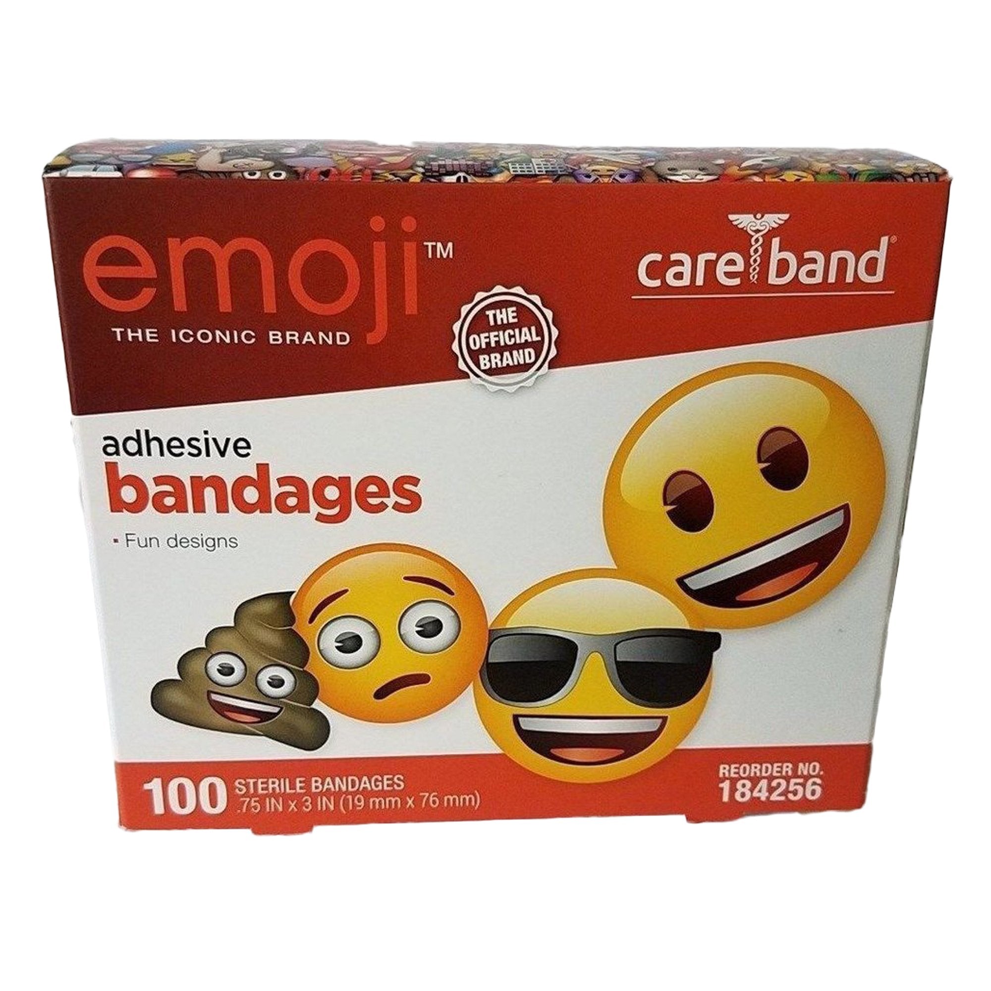 Adhesive Strip emoji 3/4 X 3 Inch Plastic Rectangle Kid Design (Emojis) Sterile