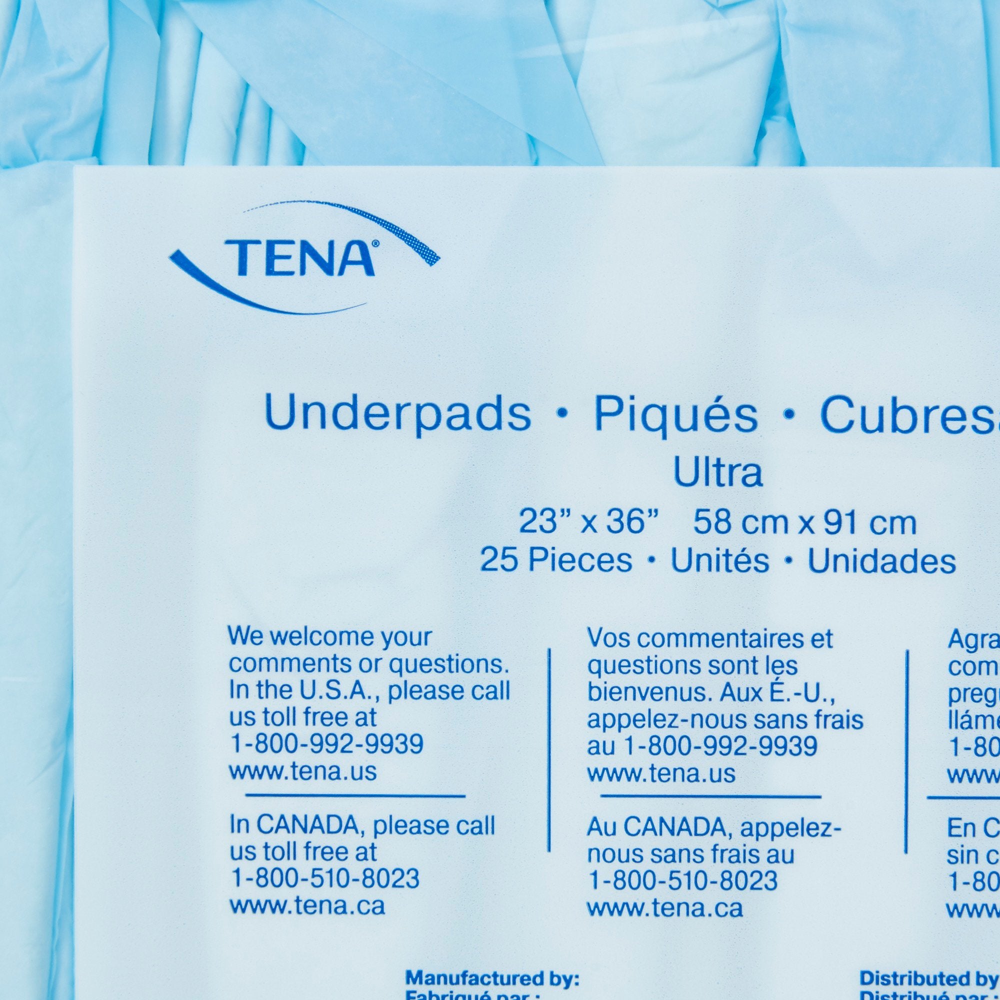 Disposable Underpad TENA Ultra 23 X 36 Inch Polymer Moderate Absorbency