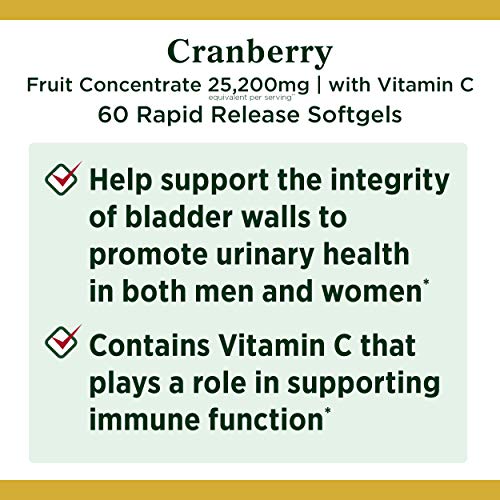 Nature's Bounty Cranberry Dietary Supplement 60 Soft Gels