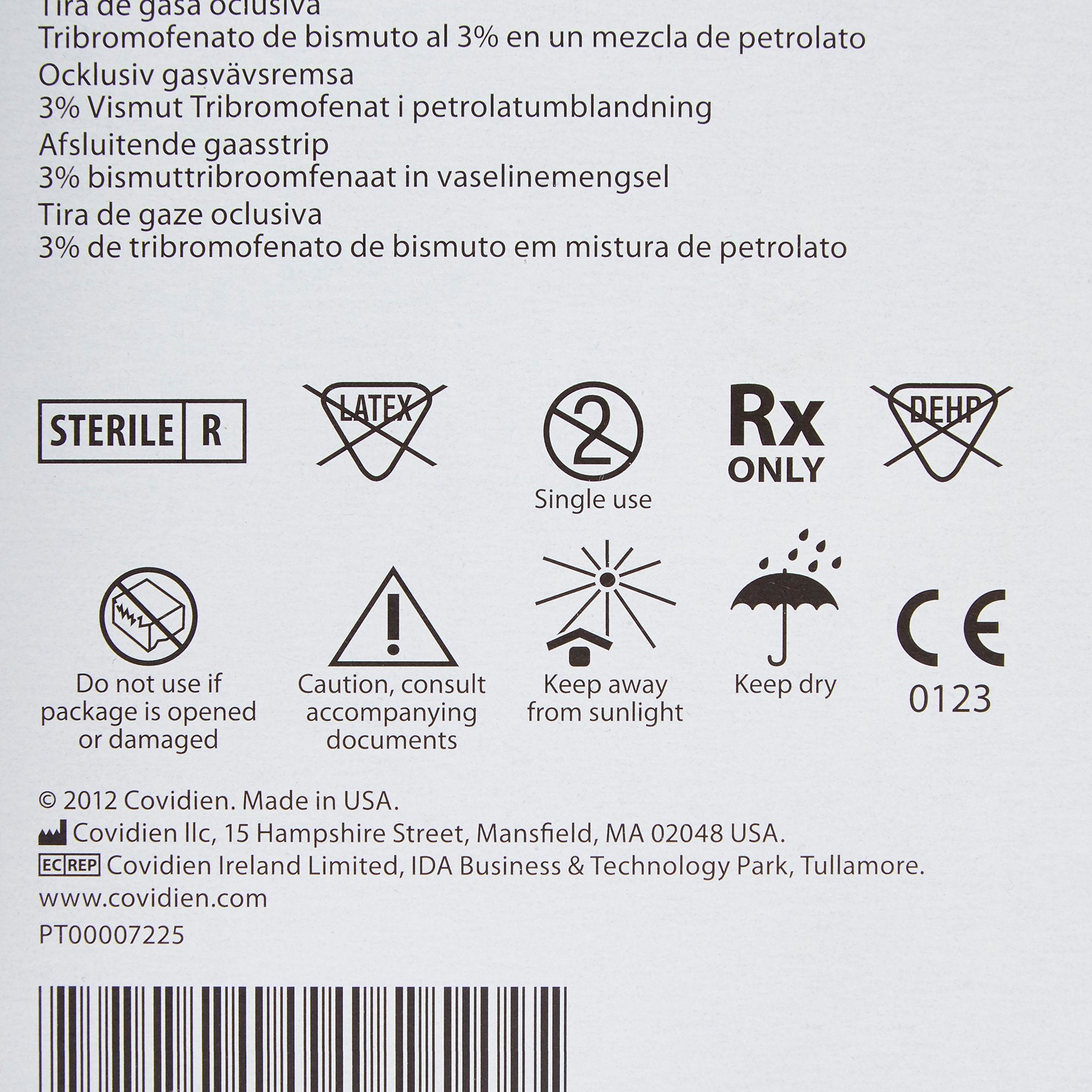 Xeroform Petrolatum Impregnated Dressing Xeroform Occlusive Strip 1 X 8 Inch Sterile