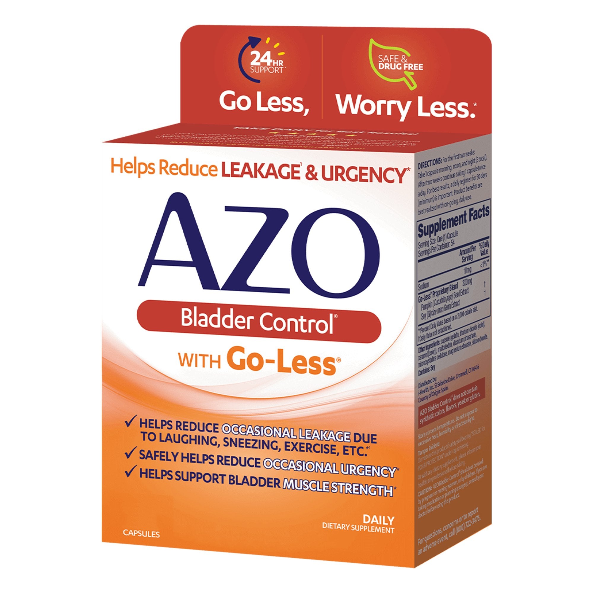 Urinary Pain Relief AZO Pumpkin Seed / Soy Germ Extracts Capsule 54 per Box