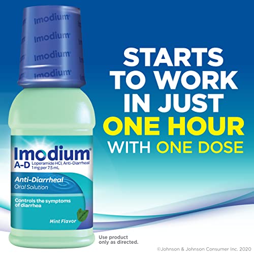 Imodium A-D Liquid Anti-Diarrheal Medicine with Loperamide Hydrochloride, Mint, 8 fl. oz