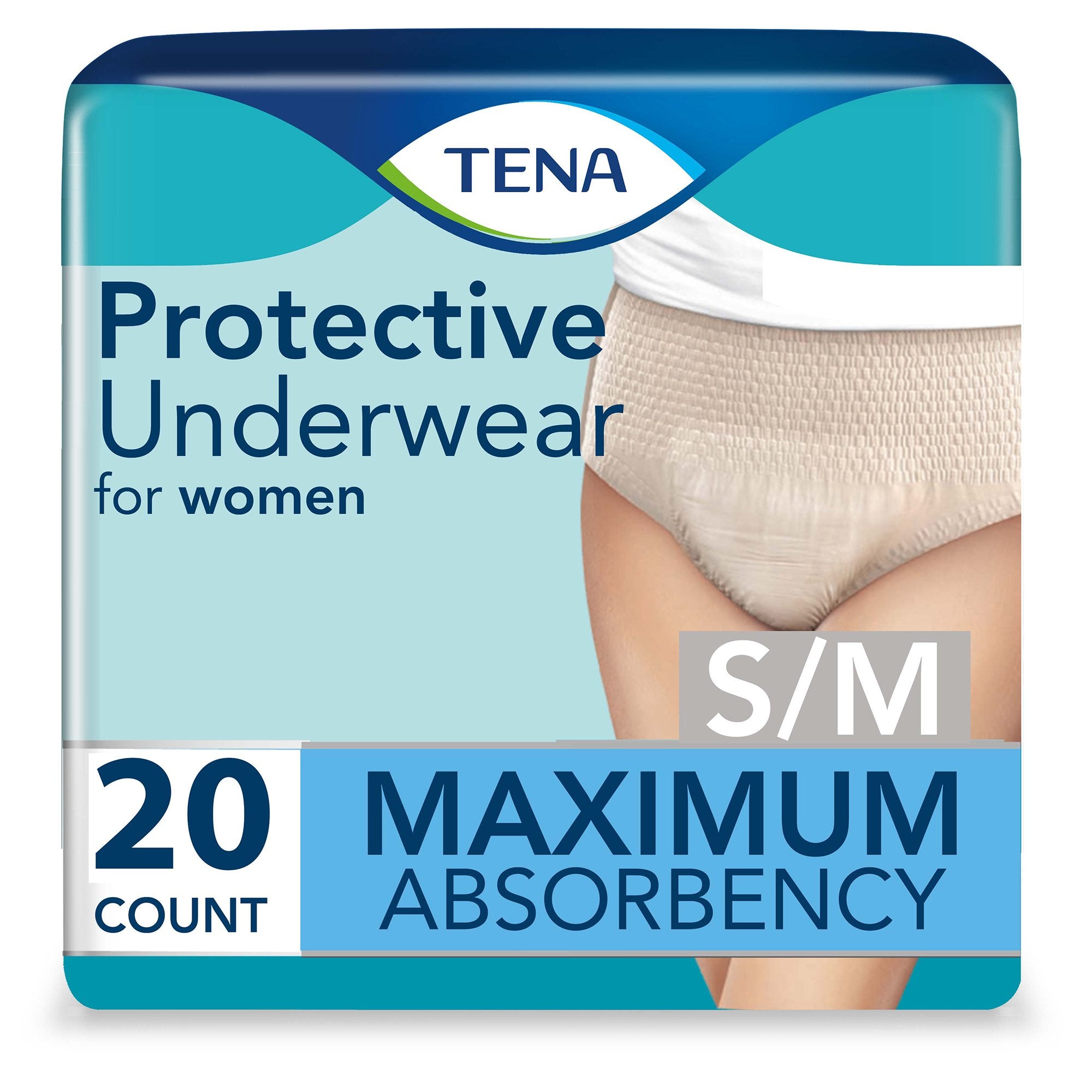 Female Adult Absorbent Underwear TENA ProSkin Protective Pull On with Tear Away Seams Small / Medium Disposable Moderate Absorbency