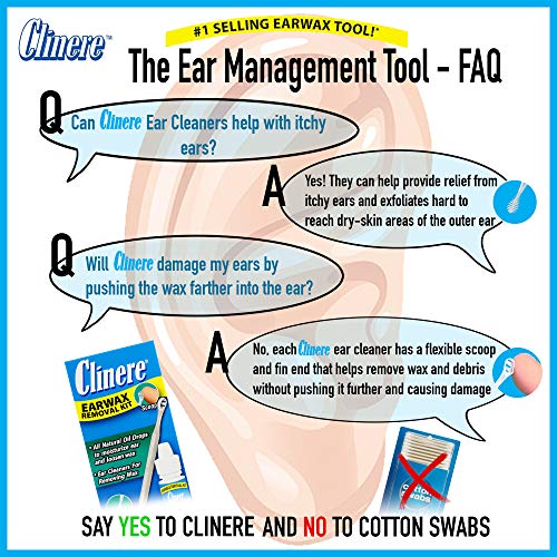 Clinere Ear Oil Conditioner & Ear Cleaners Cleaning Care Kit, 1 Ea, 1count, 4 Ear Tips