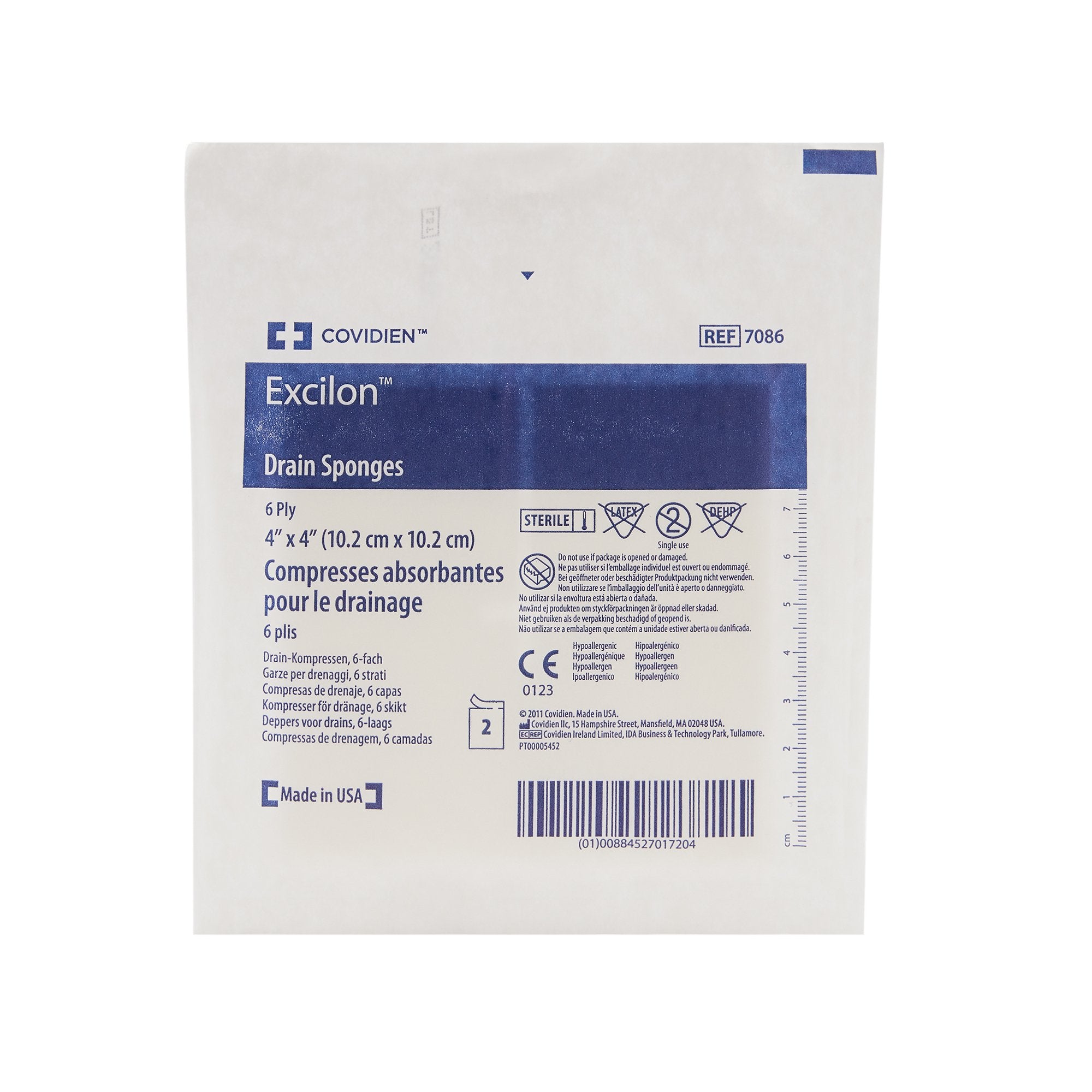 Drain Sponge Excilon Nonwoven 4 X 4 Inch Sterile