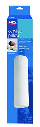 Carex Cervical Pillow with Memory Foam for Neck Support and Neck Pain Relief - Orthopedic, Ergonomic Neck Roll Pillows for Sleeping on Your Back or Side
