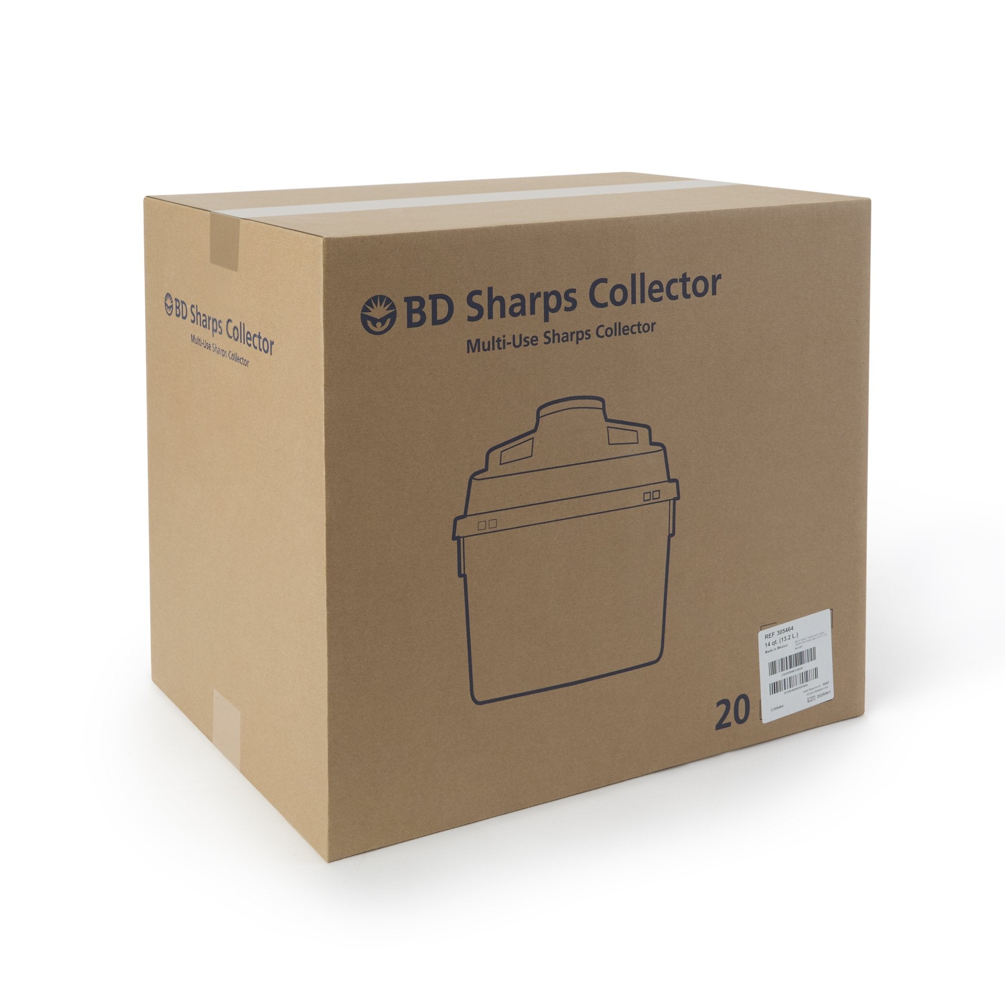 Sharps Container BD Red Base 11-1/2 H X 12-4/5 W X 8-4/5 D Inch Vertical Entry 3.5 Gallon