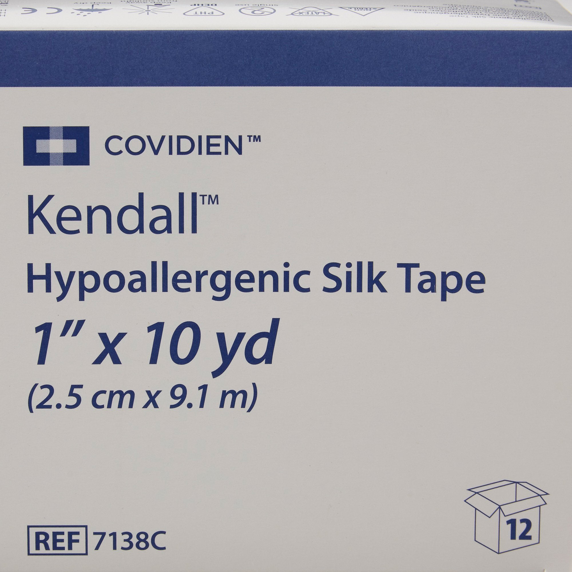 Medical Tape Kendall Hypoallergenic Silk Easy Tear Silk-Like Cloth 1 Inch X 10 Yard White NonSterile